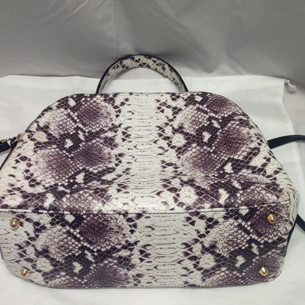 Giorgia Milani Designer Italian Snakeskin Print 100% Genuine Leather Handbag NWT - Picture 10 of 16